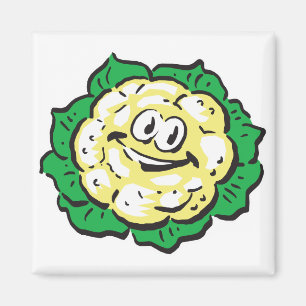happy face cauliflower magnet