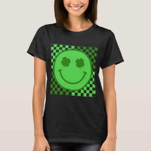 Happy Face Checked Shamrock Green C Boy Girl T-Shirt