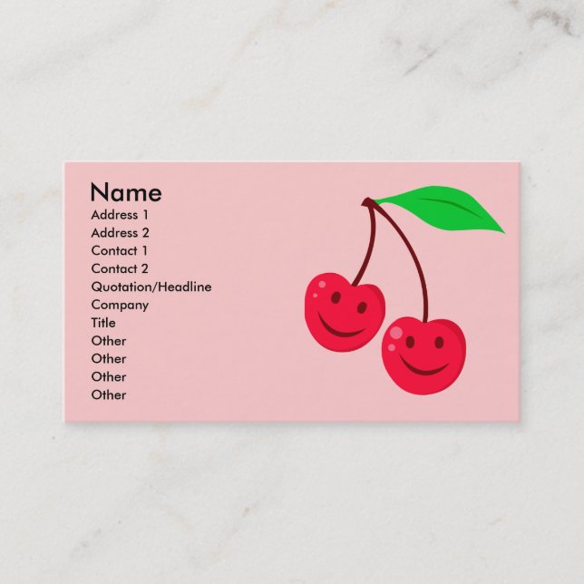 happy face cherries business card (Front)