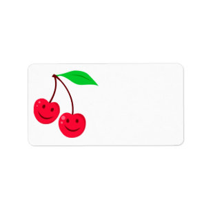 happy face cherries label