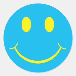 Happy Face Classic Round Sticker