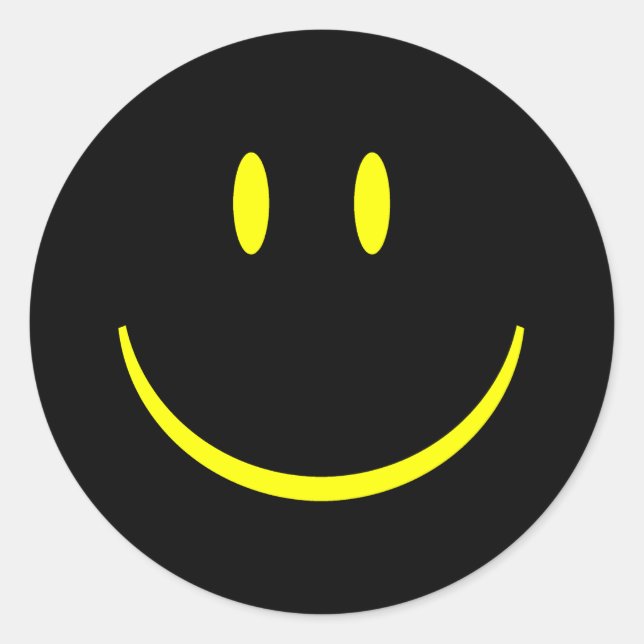Happy Face Classic Round Sticker (Front)