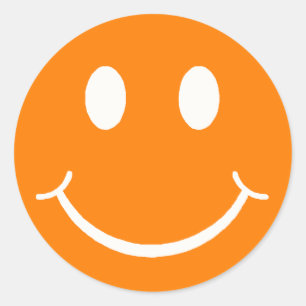 Happy Face Classic Round Sticker