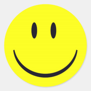 happy face classic round sticker