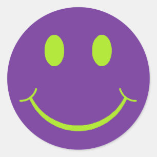 Happy Face Classic Round Sticker