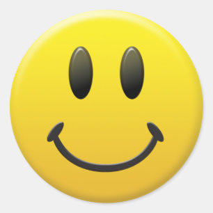 Happy Face Classic Round Sticker
