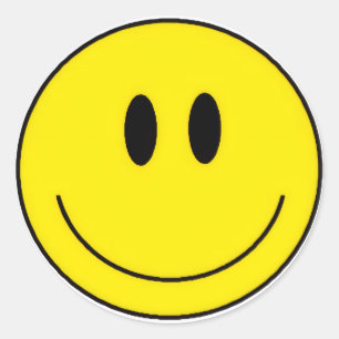 Happy face classic round sticker