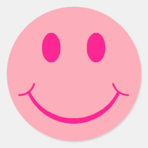Happy Face Classic Round Sticker