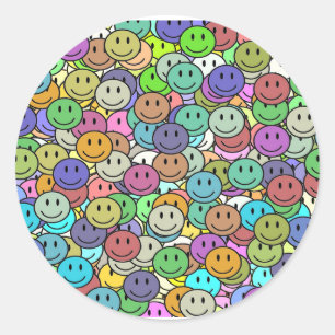Happy face  classic round sticker