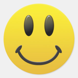 Happy Face Classic Round Sticker