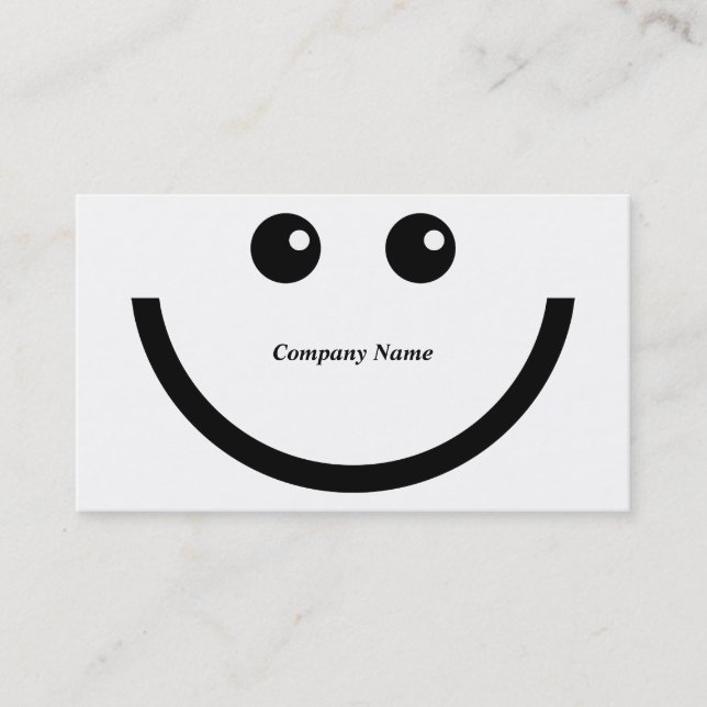 Happy Face, Company Name Business Card (Front)