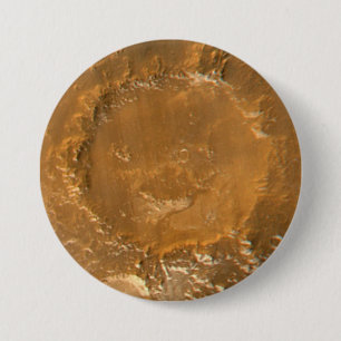 Happy Face Crater"--officially "Galle Crater" 7.5 Cm Round Badge