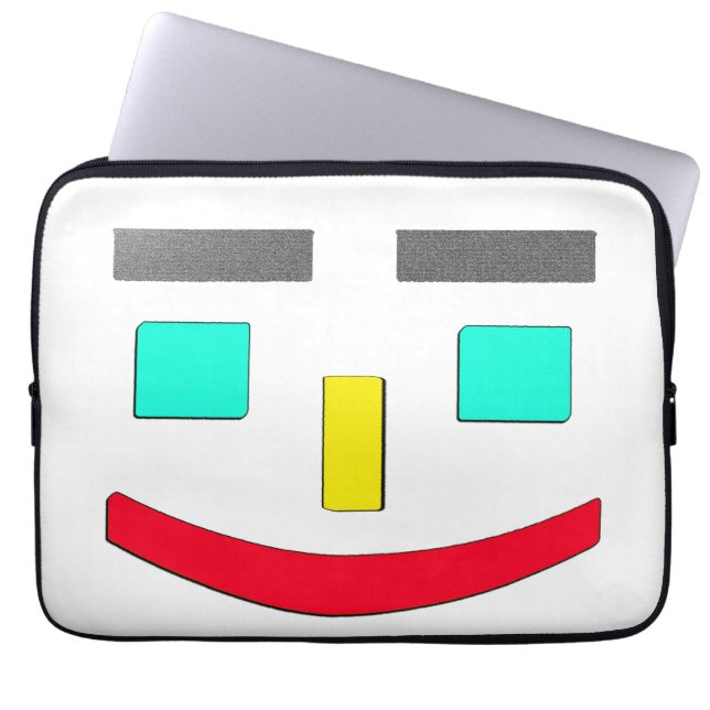 "Happy Face" Cute Design. Buy Now Laptop Sleeve (Front)