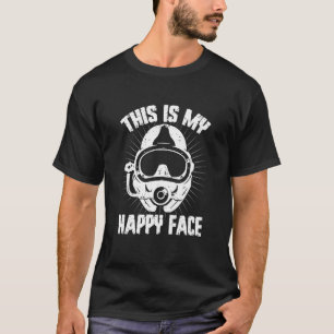 Happy Face Diving Underwater Diver Sea Ocean Divin T-Shirt