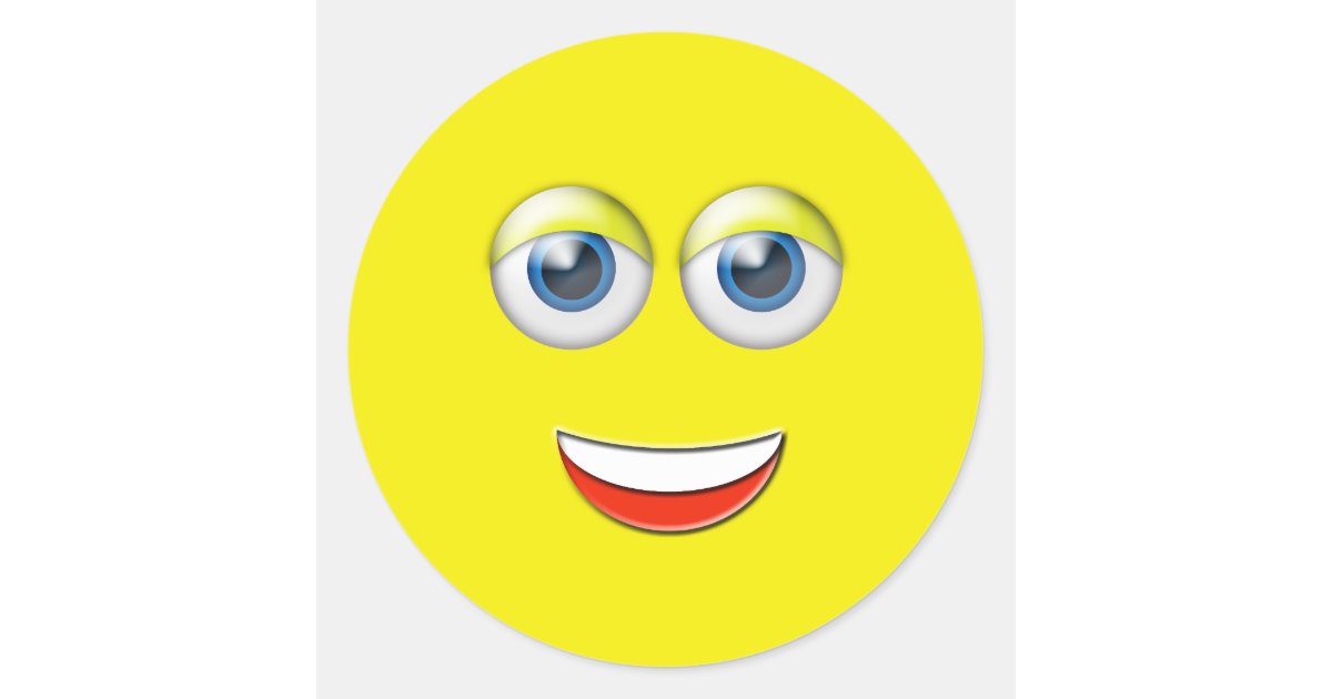 Happy Face Emoji Classic Round Sticker | Zazzle