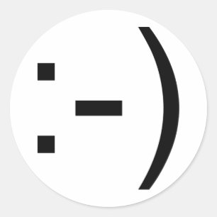 Happy face emoticon! classic round sticker