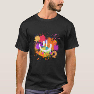 Happy Face Emoticon Fun Vivid Graffiti Style Graph T-Shirt