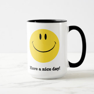 Happy face face retro-style mug