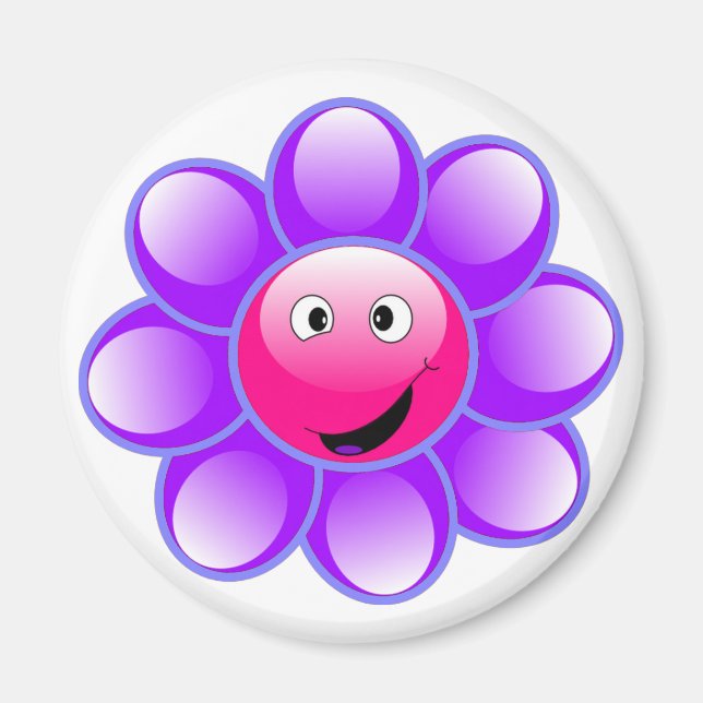 Happy Face Flower Magnet (Front)