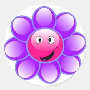 Happy Face Flower Stickers