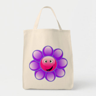 Happy Face Flower tote bag