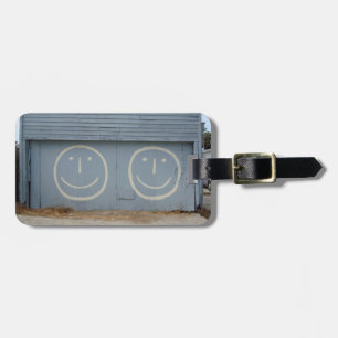 Happy Face Garage Doors on a Hill Luggage Tag