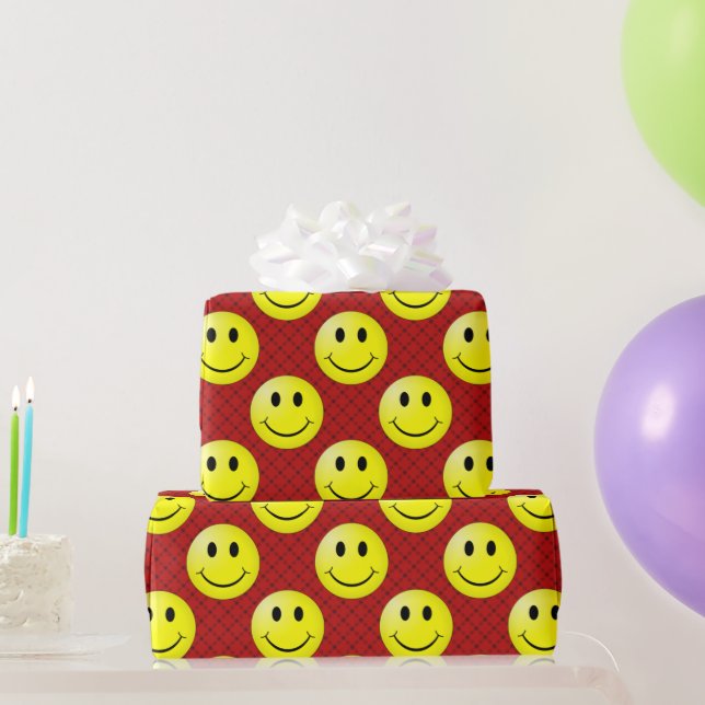 Happy Face Graphic Pattern Wrapping Paper (Party Gifts)