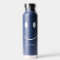 Happy Face Graphic Personalise Blue Water Bottle