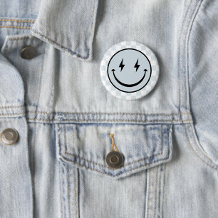 Happy Face Groovy Blue Boy Birthday 6 Cm Round Badge
