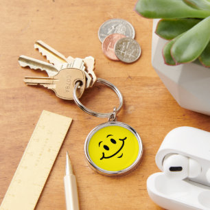 Happy Face Hat Key Ring