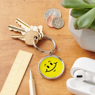 Happy Face Hat Key Ring