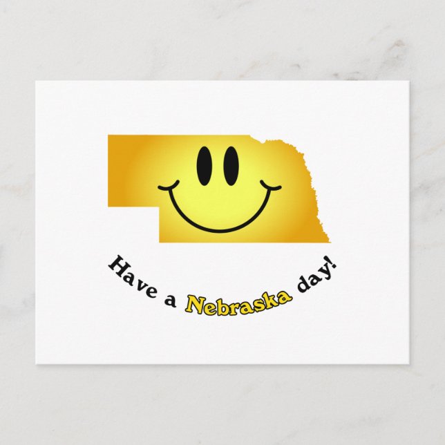 Happy Face - Have a Nebraska Day! Postcard (Front)