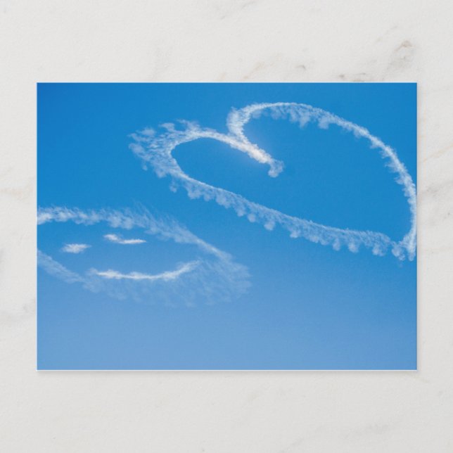 Happy Face & Heart Blue Skies Postcard (Front)