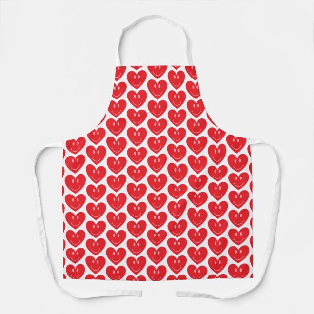 Happy Face Hearts Apron (Front)