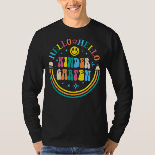 Happy Face Hello Kindergarten Grade Vibes Back To T-Shirt
