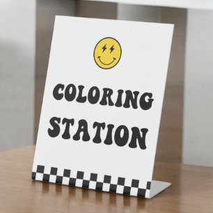 Happy Face One Happy Dude Colouring Station Sign