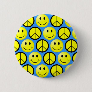 Happy Face Peace 6 Cm Round Badge