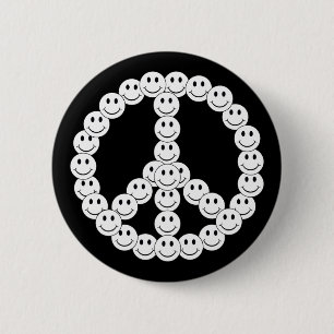 Happy Face Peace 6 Cm Round Badge