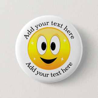 Happy Face Personalised 6 Cm Round Badge