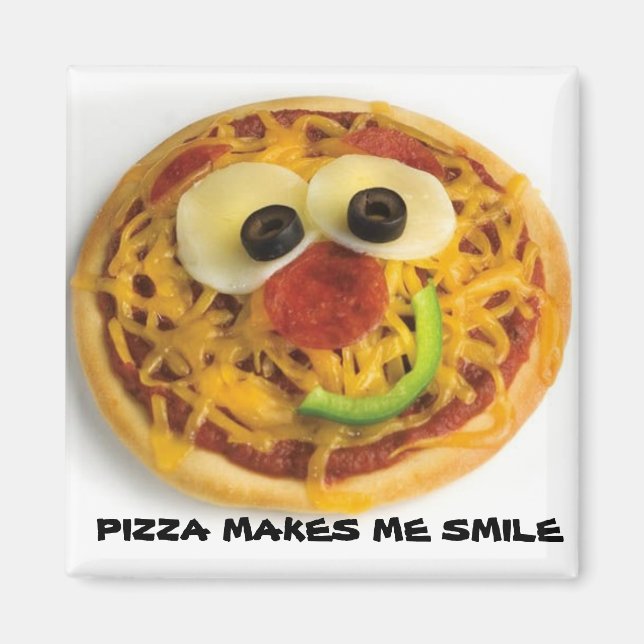 Happy Face Pizza Magnet (Front)