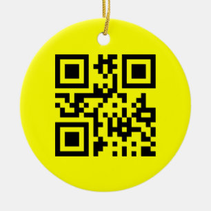 Happy Face -- QR Code Ceramic Tree Decoration