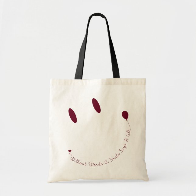 Happy Face Smile Tote Bag (Front)