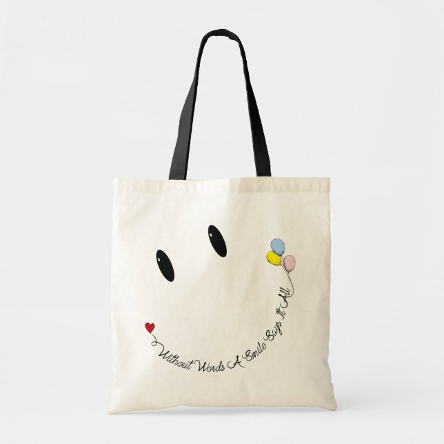 Happy Face Smile Tote Bag (Front)