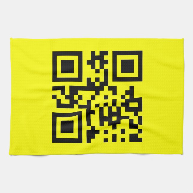 ☺ Happy Face Smiling Emoji -- QR Code Tea Towel (Horizontal)