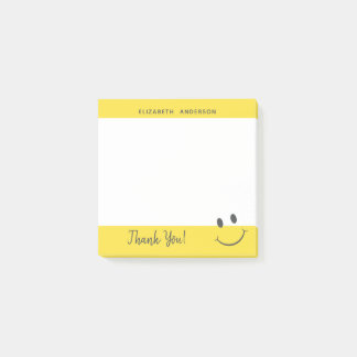 Happy Face Smiling Thank You Personalise Post-it Notes
