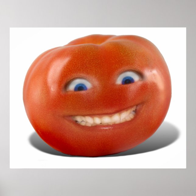 Happy Face Smiling Tomato Poster (Front)