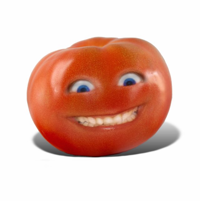 Happy Face Smiling Tomato Standing Photo Sculpture (Front)