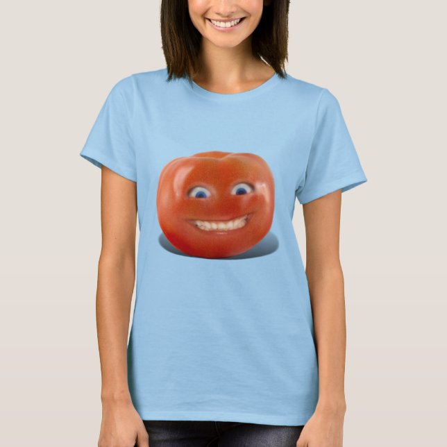 Happy Face Smiling Tomato T-Shirt (Front)