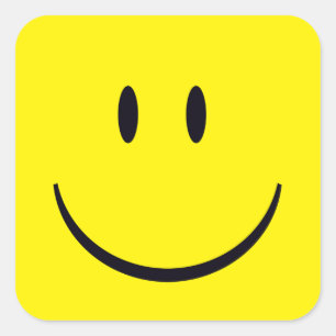 Happy Face Square Sticker
