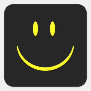 Happy Face Square Sticker